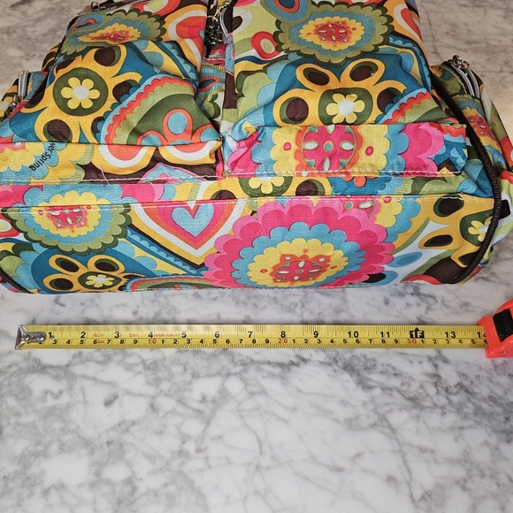 Tokidoki For Lesportsac Floral Weekend Travel Bag w/Brown Trim Multi Pocket - Picture 4 of 11